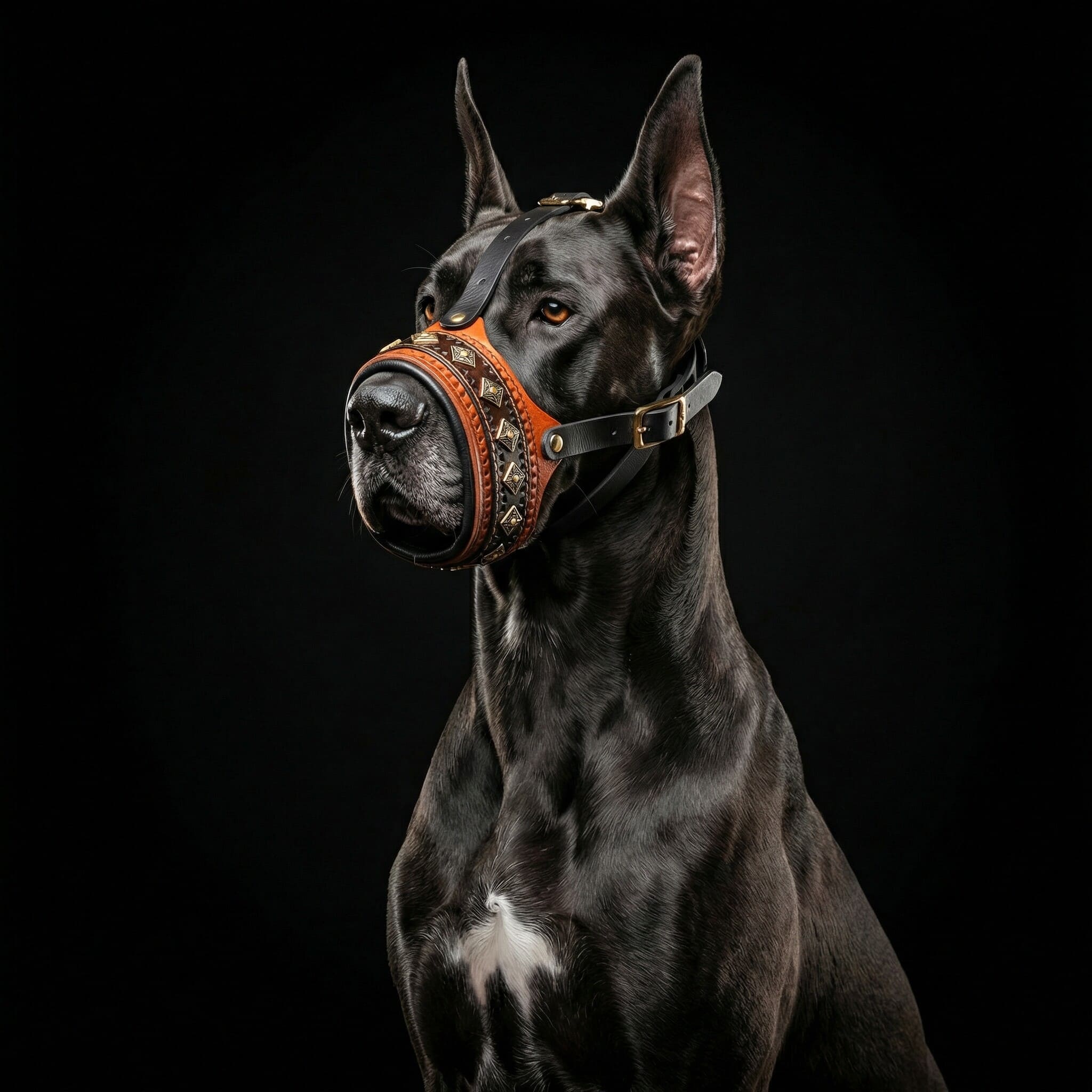Bestia Dog Gear Genuine Leather Muzzles - Brown - Image 2