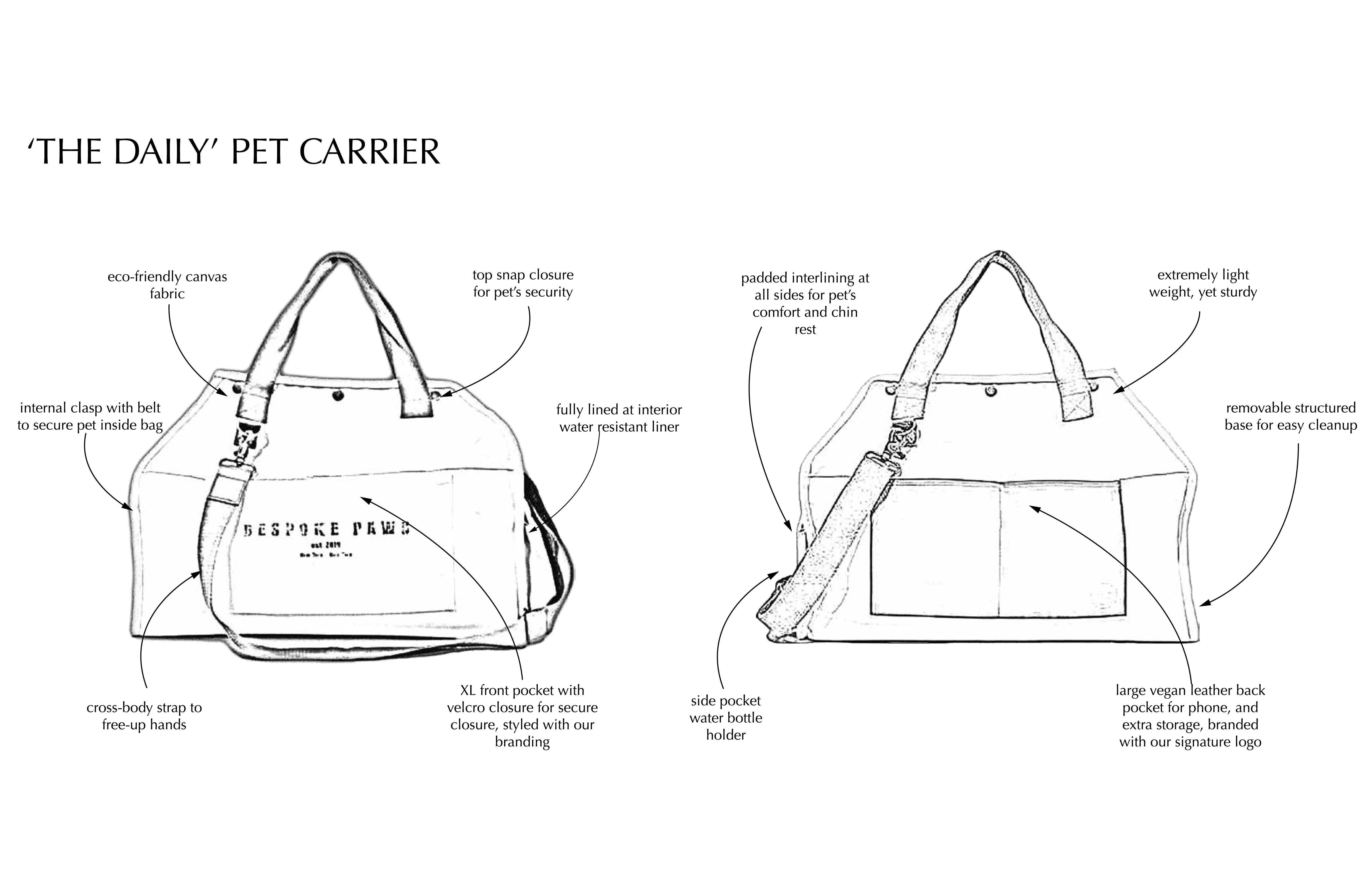 BESPOKE PAWS The Daily Carrier - Packable Luxury for Life on the Go Pet Carrier - Image 11