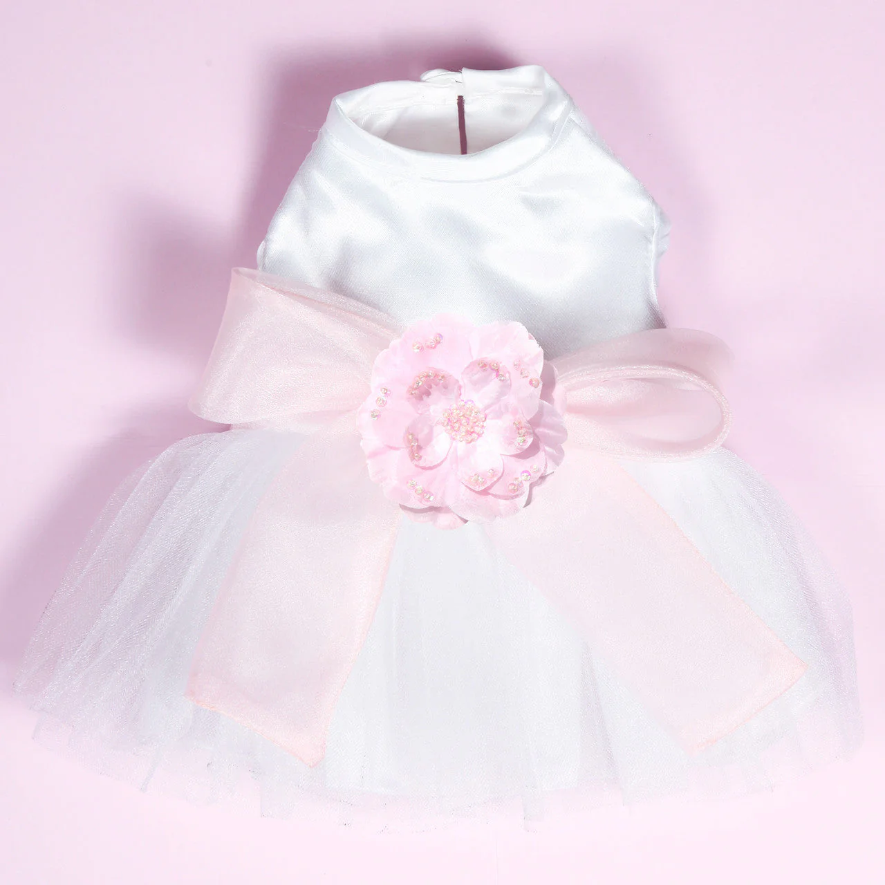 The Madeleine Dog Harness Dress with Light Pink Sash - Image 25