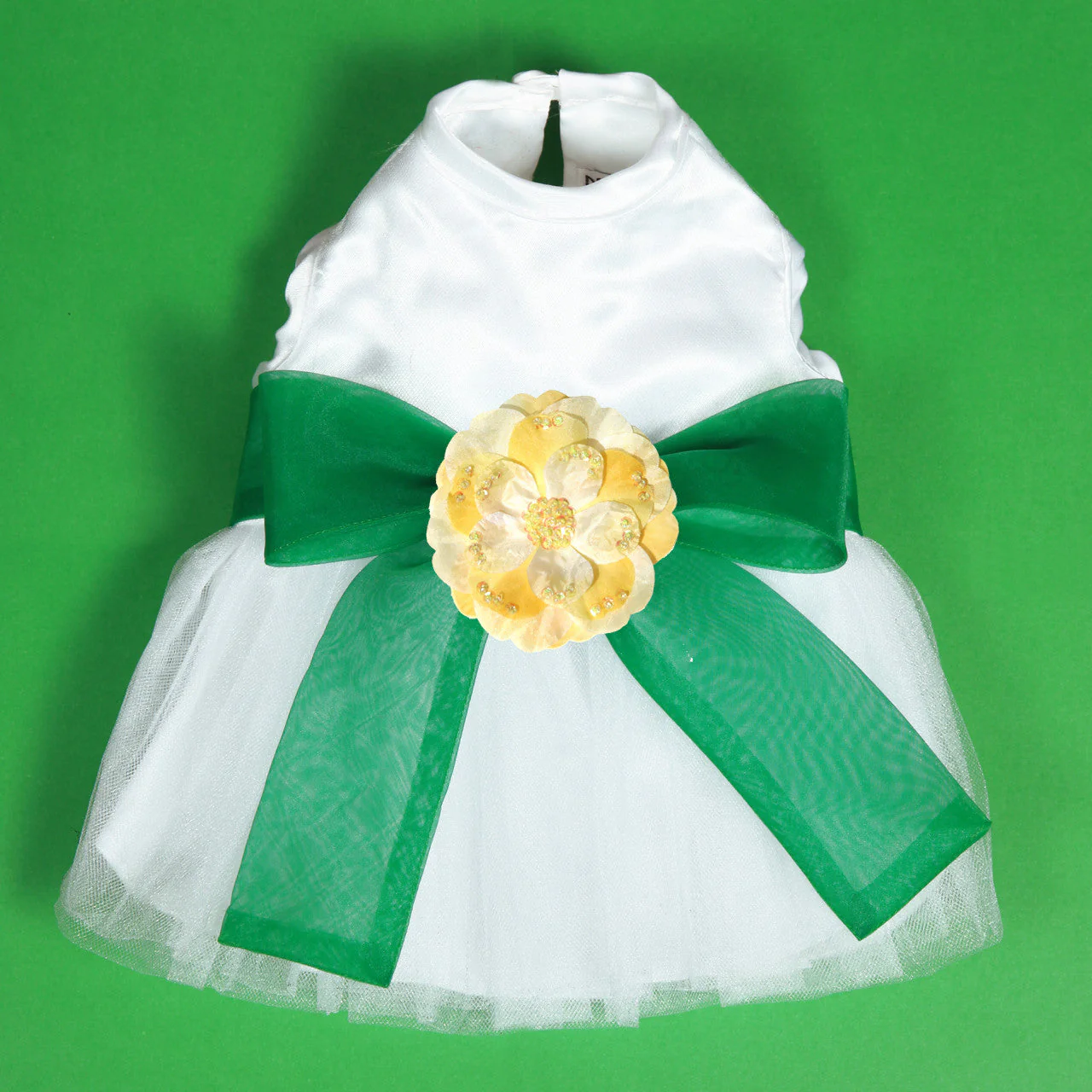 The Madeleine Harness Dog Dress with Kelly Green Sash - Image 10