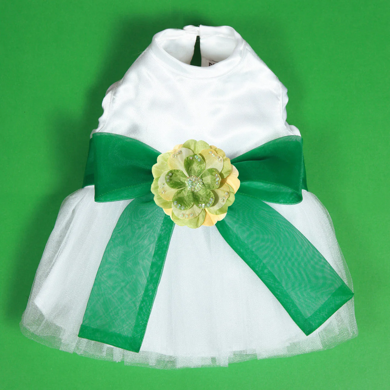 The Madeleine Harness Dog Dress with Kelly Green Sash - Image 11
