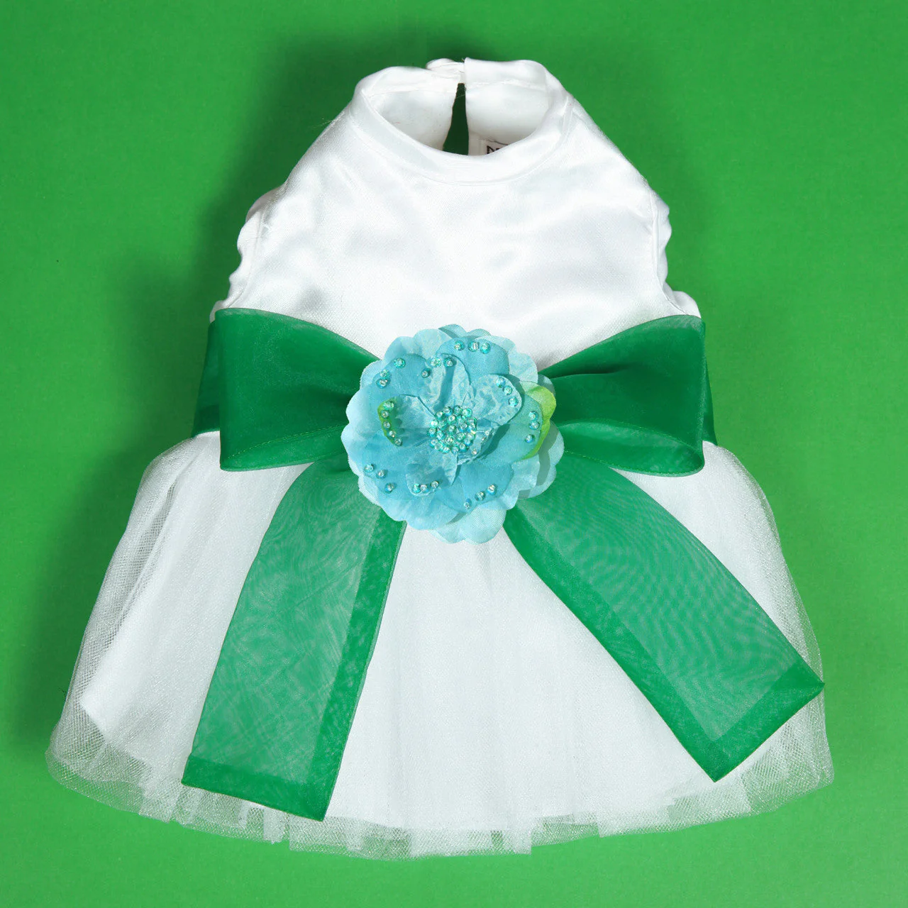 The Madeleine Harness Dog Dress with Kelly Green Sash - Image 13