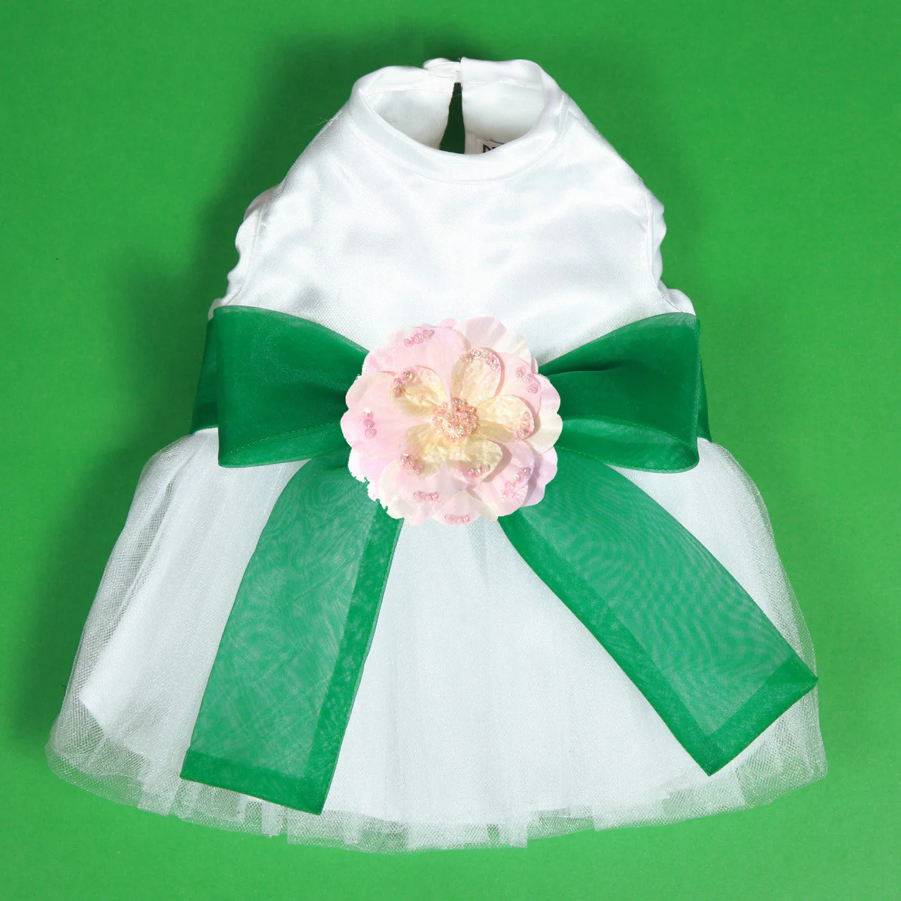 The Madeleine Harness Dog Dress with Kelly Green Sash - Image 26