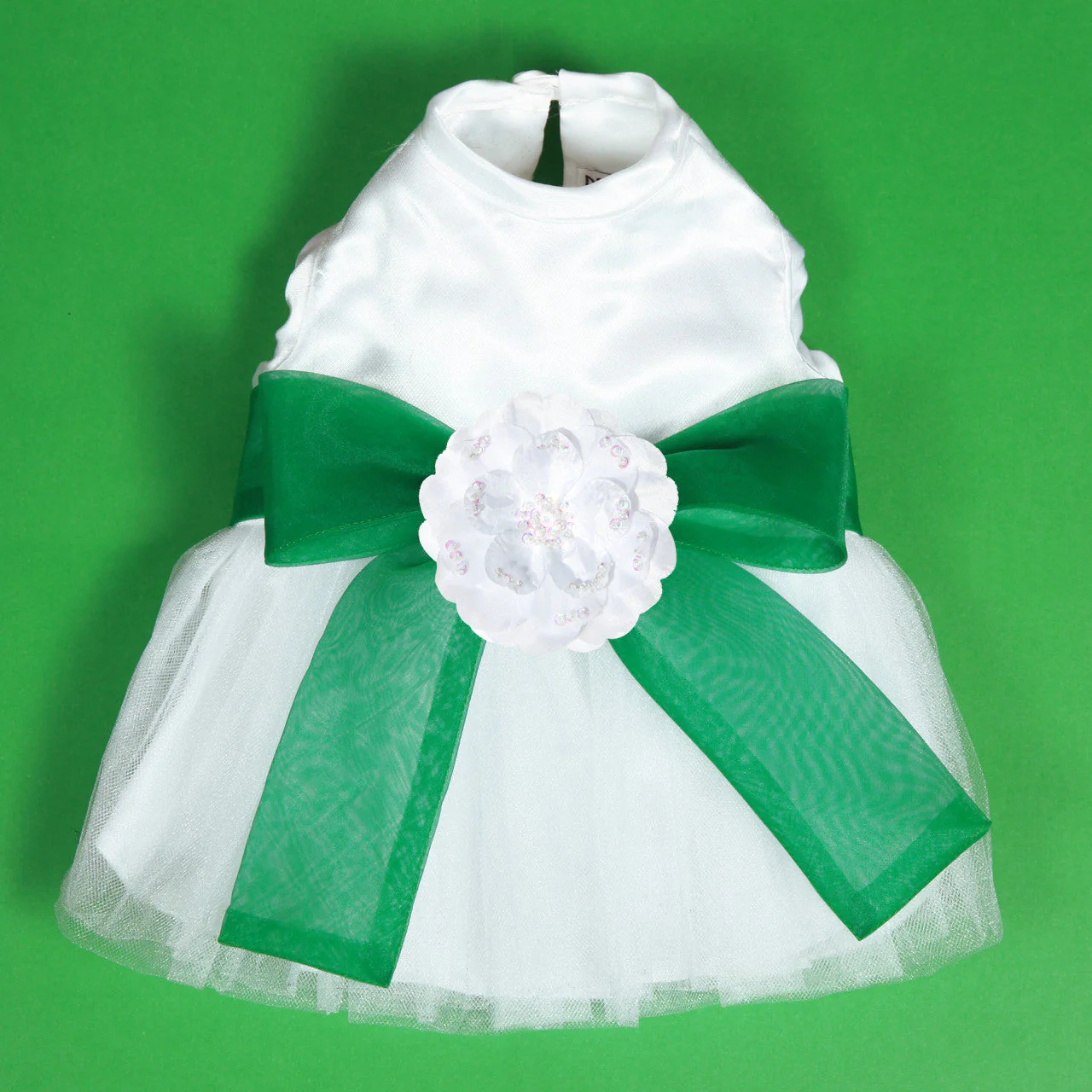 The Madeleine Harness Dog Dress with Kelly Green Sash - Image 7
