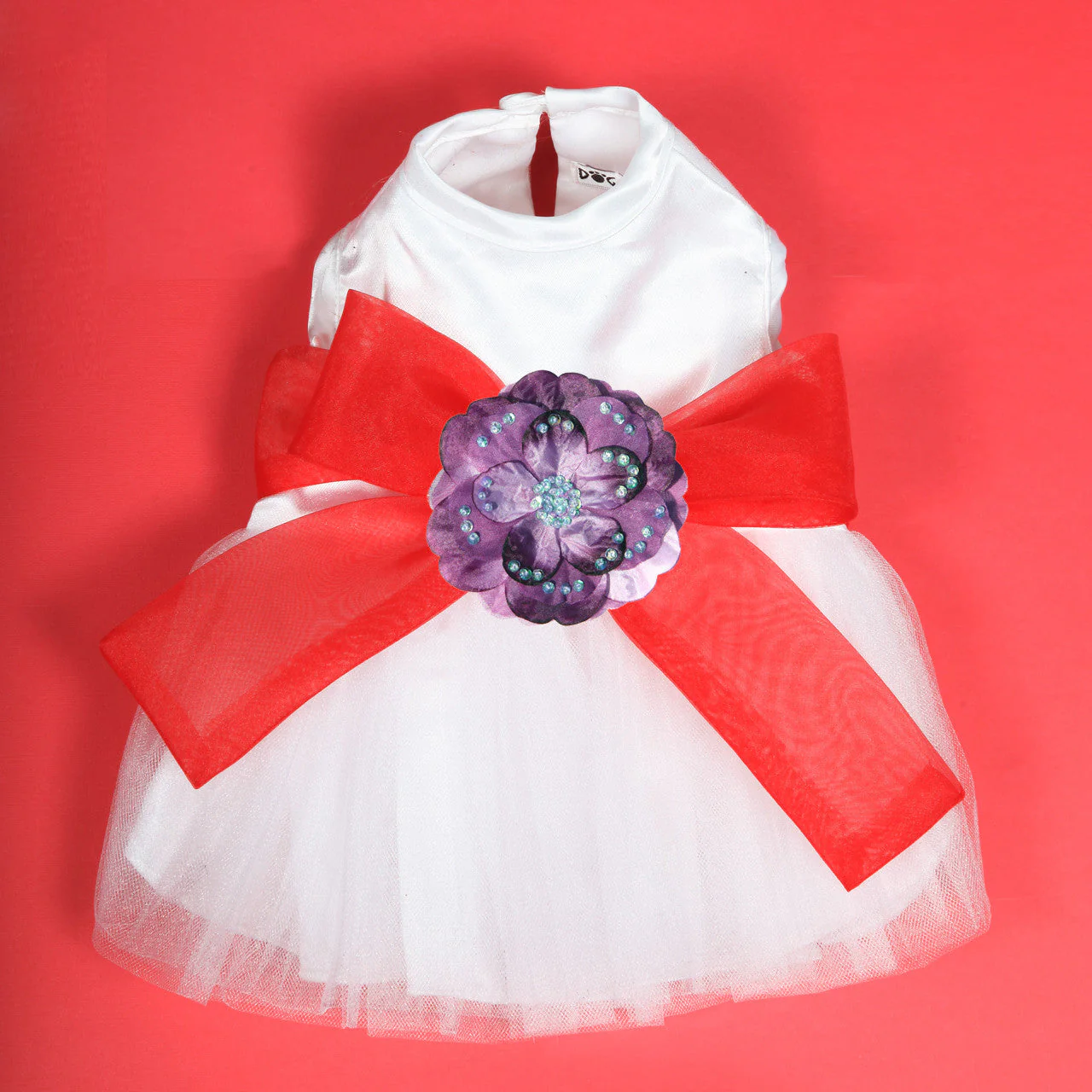The Madeleine Harness Dog Dress with Red Sash - Image 15