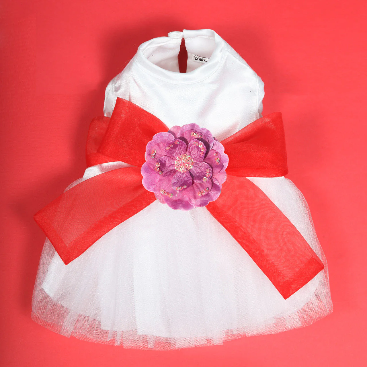 The Madeleine Harness Dog Dress with Red Sash - Image 23