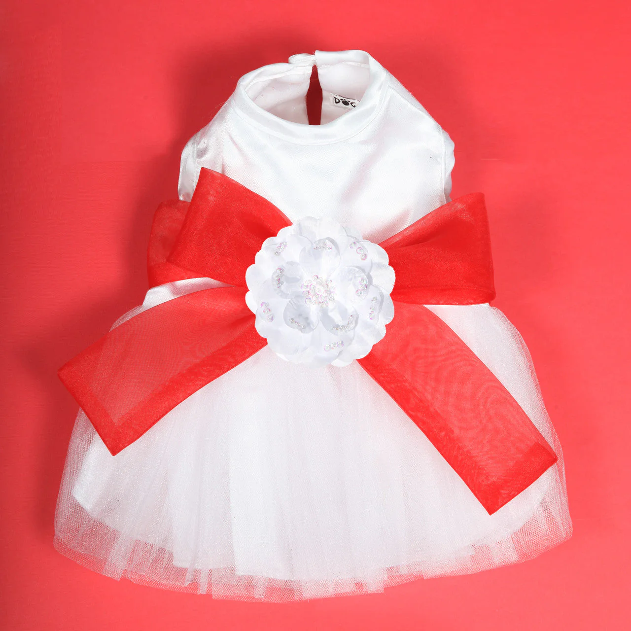 The Madeleine Harness Dog Dress with Red Sash - Image 33