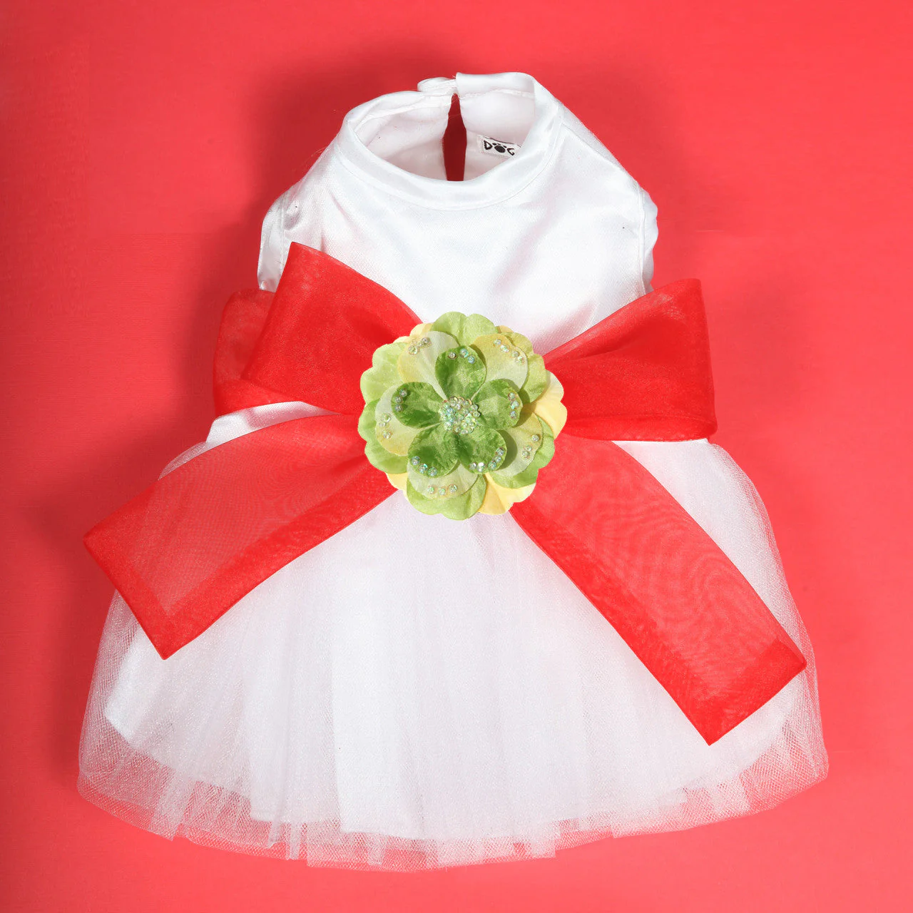 The Madeleine Harness Dog Dress with Red Sash - Image 4