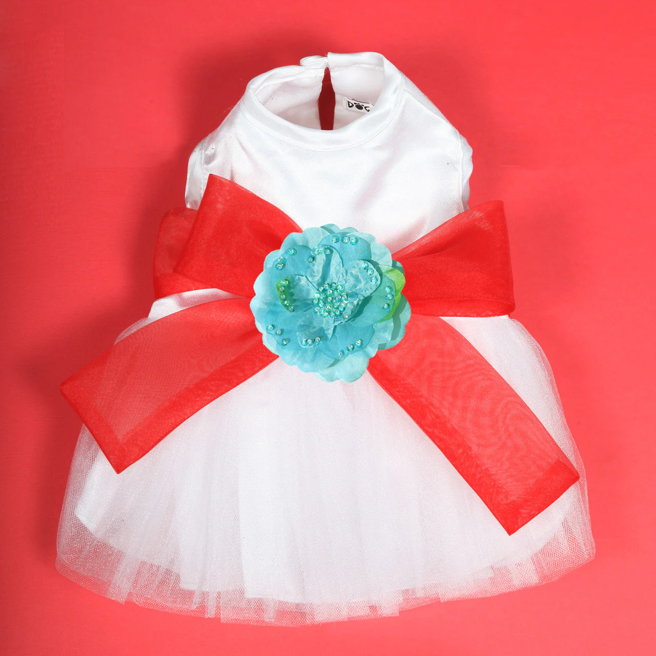 The Madeleine Harness Dog Dress with Red Sash - Image 9
