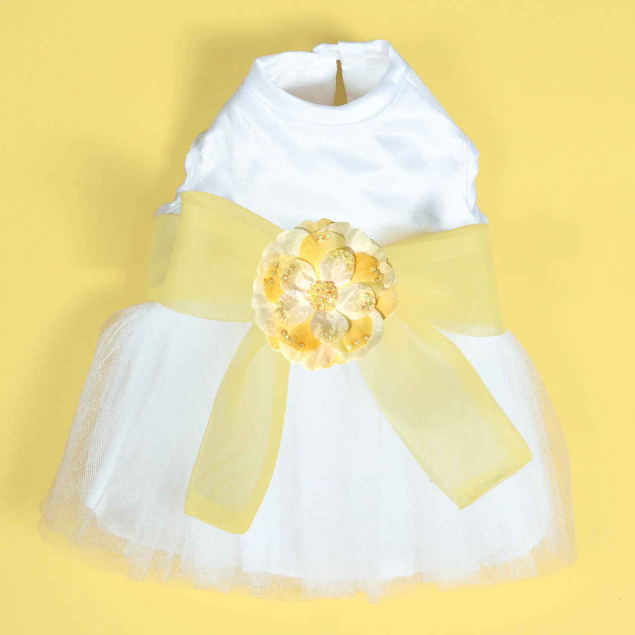 The Madeleine Harness Dog Dress with Yellow Sash - Image 11