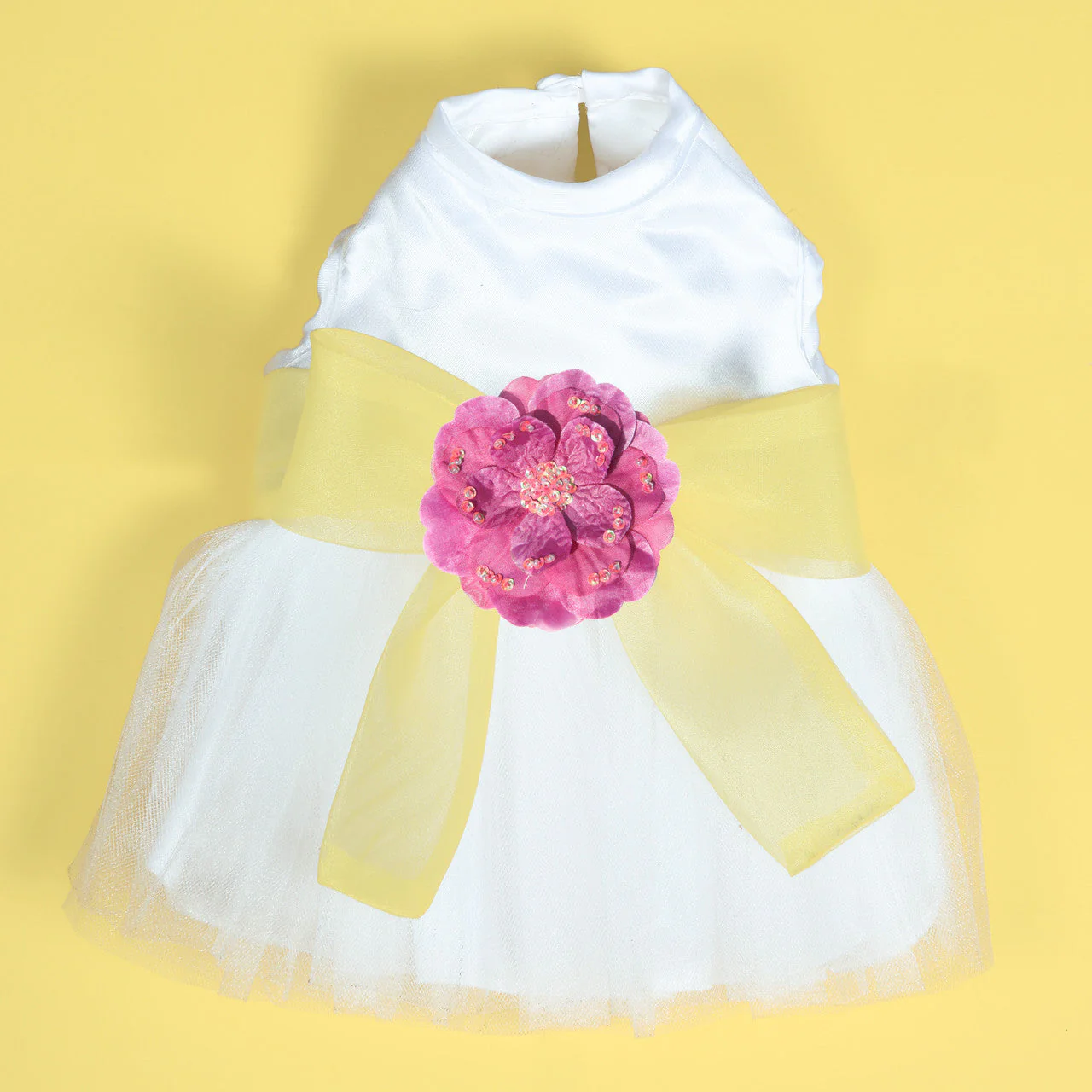 The Madeleine Harness Dog Dress with Yellow Sash - Image 15