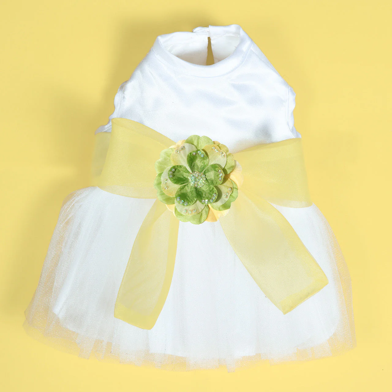 The Madeleine Harness Dog Dress with Yellow Sash - Image 25