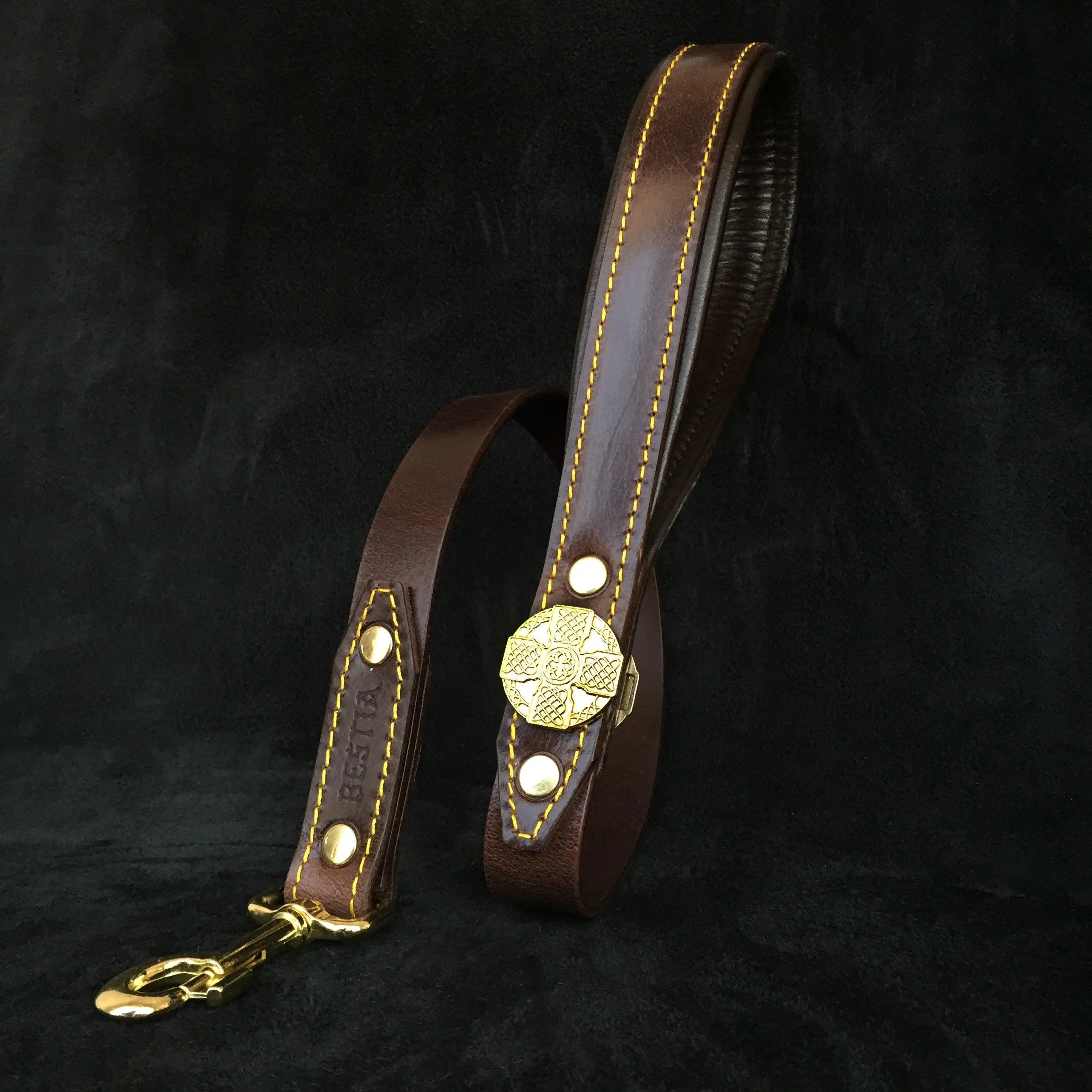Bestia Dog Gear Genuine Leather Dog Harness - Brown/XXL - Image 5