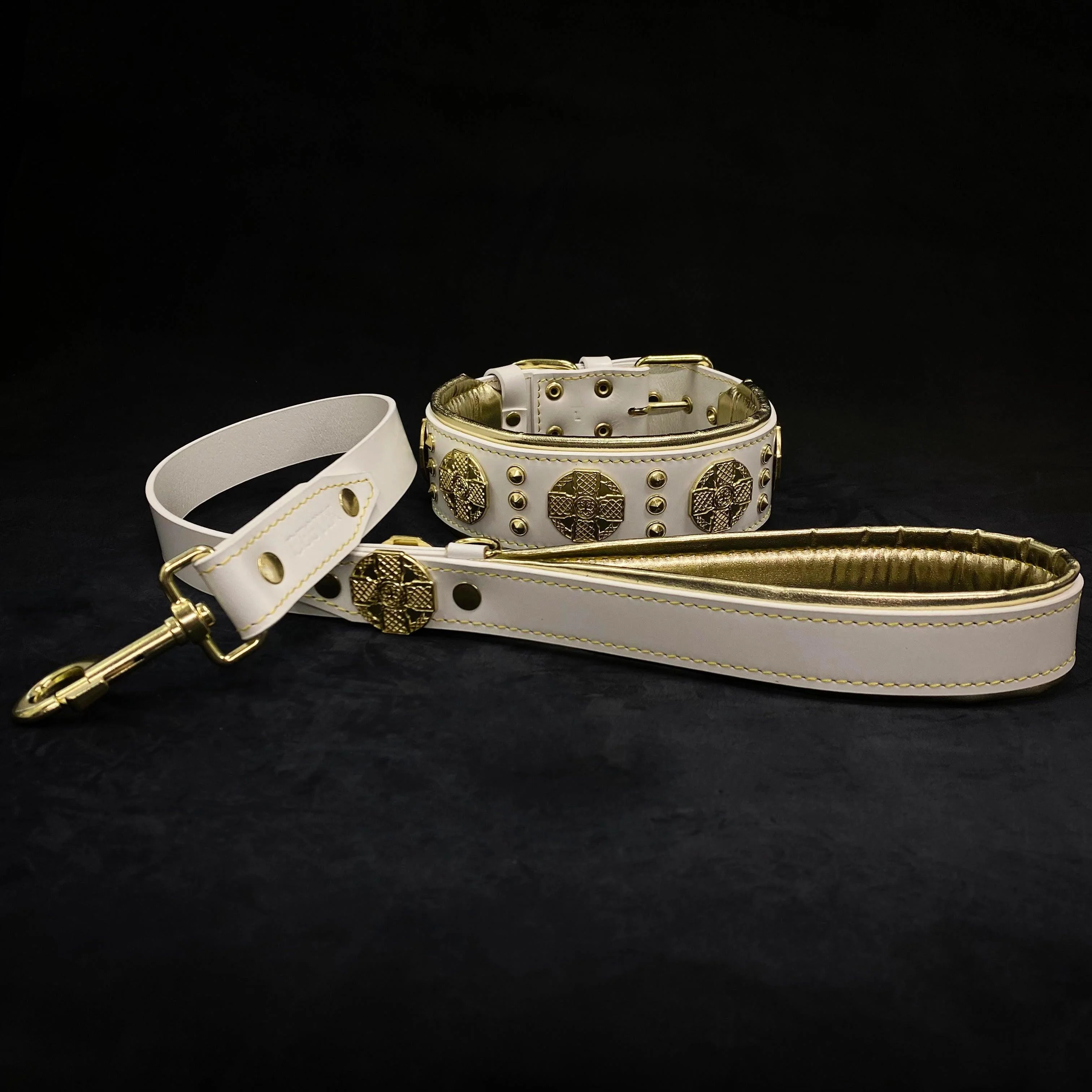 Bestia Dog Gear Genuine Leather Dog Collar - White - Image 6