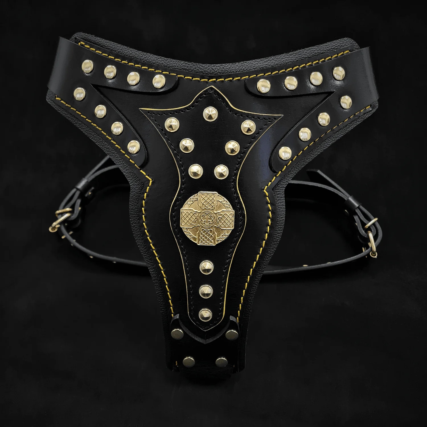 Bestia Dog Gear Genuine Leather Dog Harness - M