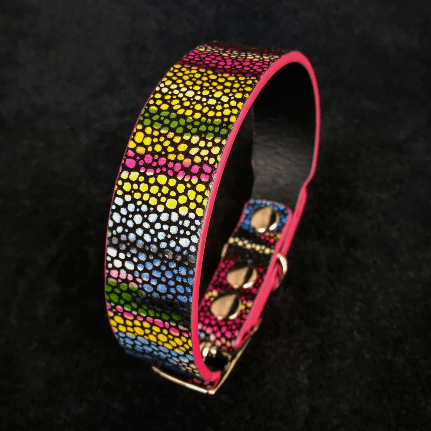 Bestia Dog Gear Genuine Leather Dog Collar - Yellow