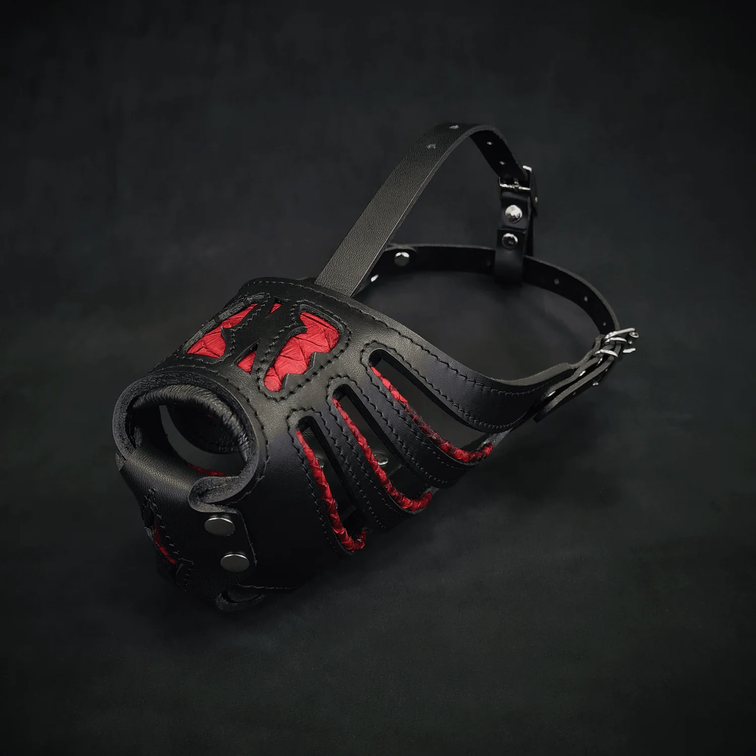Bestia Dog Gear Genuine Leather Muzzles - Red