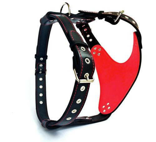 Bestia Dog Gear Genuine Leather Dog Harness - Red/XXL - Image 2