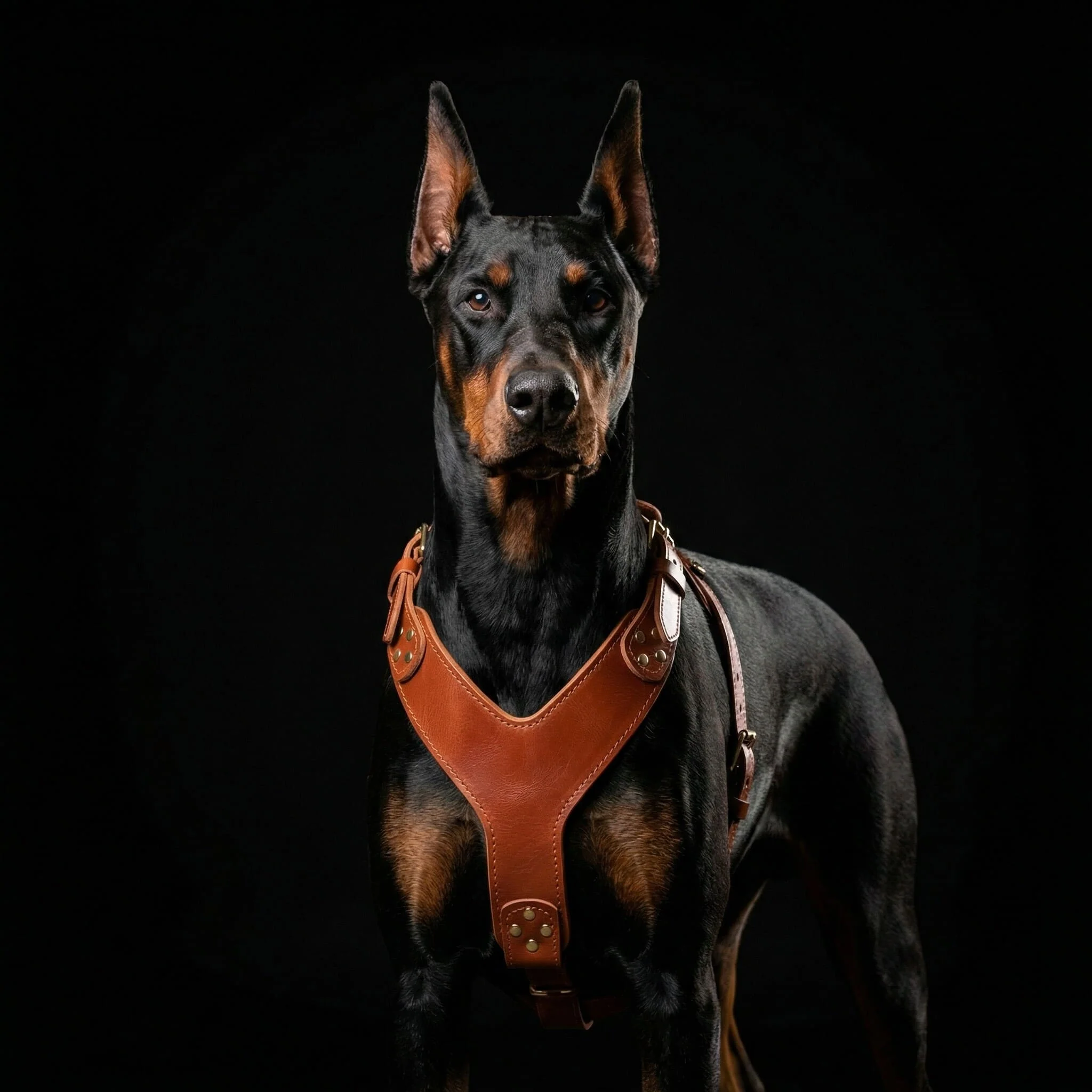 Bestia Dog Gear Genuine Leather Dog Harness - Brown/M - Image 2