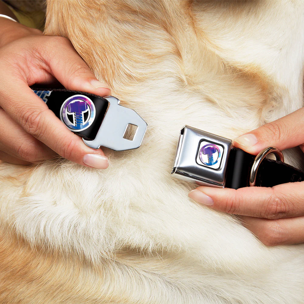 Thor Hamer Icon Full Color White/Blues Seatbelt Buckle Collar - Thor SON OF ODIN/Hamner Icon Black/White/Blues - Image 8