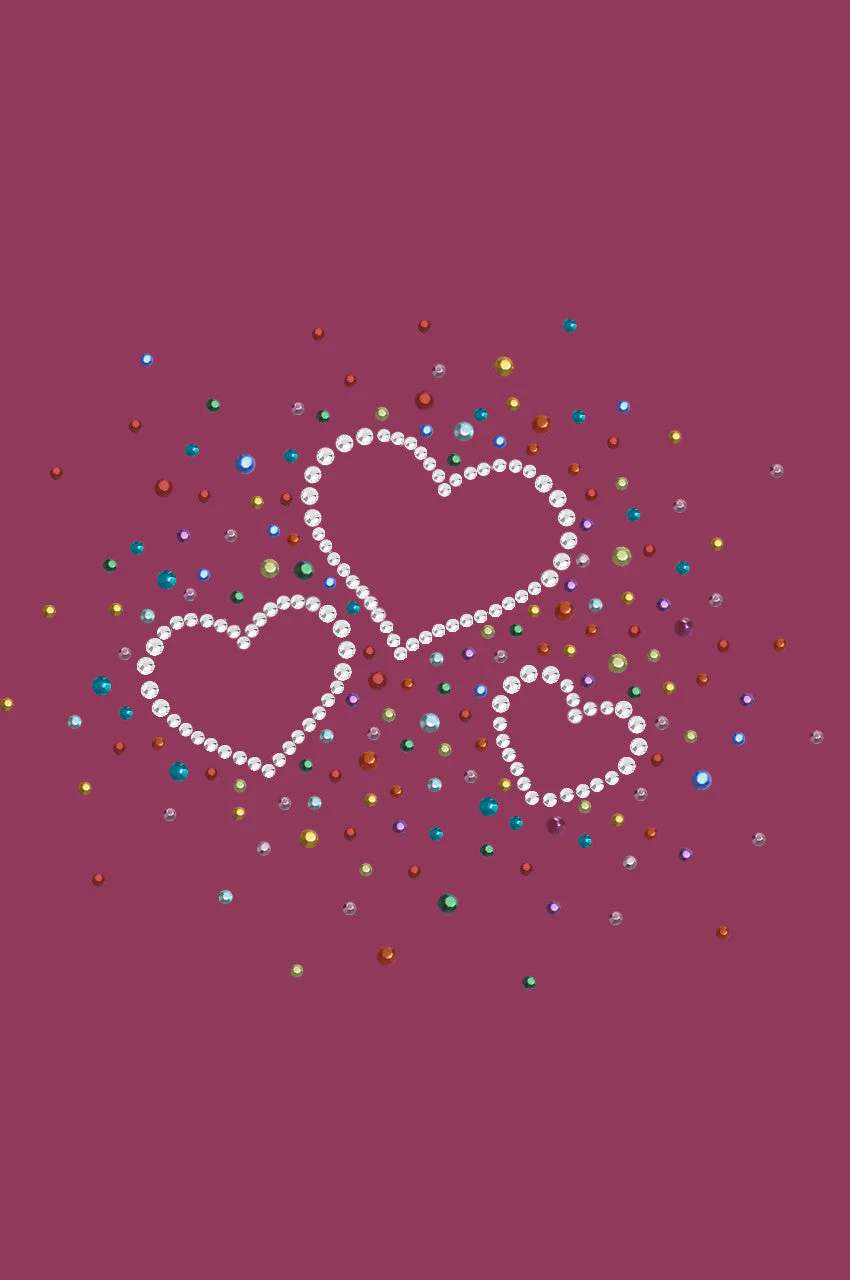 Three Hearts with Multicolored Studs Bandanna - Image 15