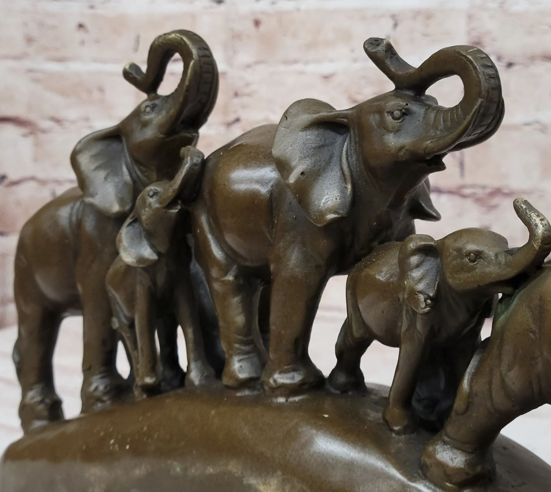 Tibet Royal family Pure Bronze Hot Cast Fine Lotus Lucky Elephant Statue Fortune - Image 6
