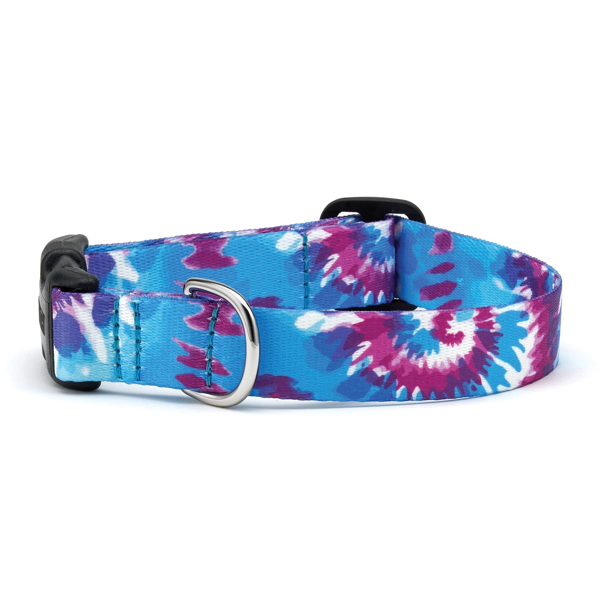 Up Country Tie Dye Printed Cast Brass Dog Collar