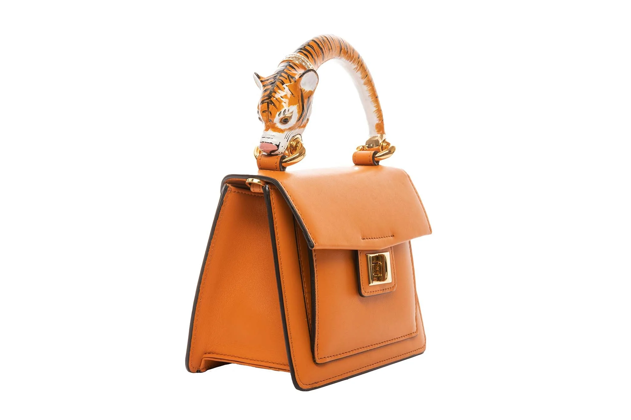 Tiger Bag With Orange Italian Leather - Image 2