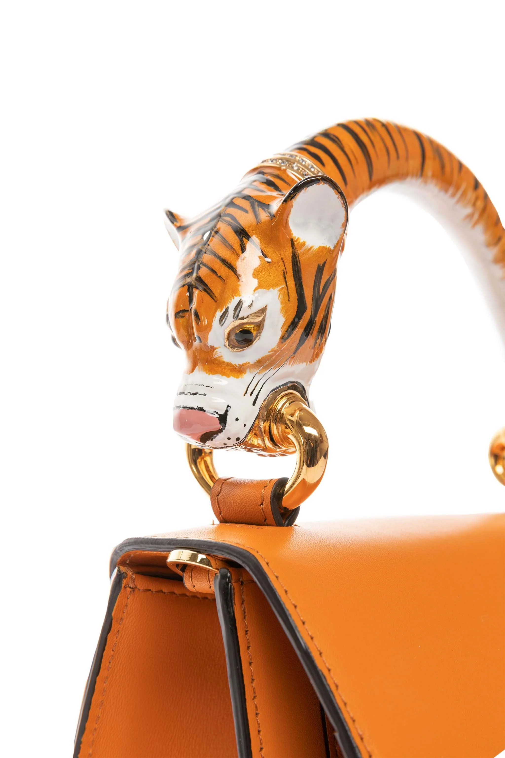 Tiger Bag With Orange Italian Leather - Image 5