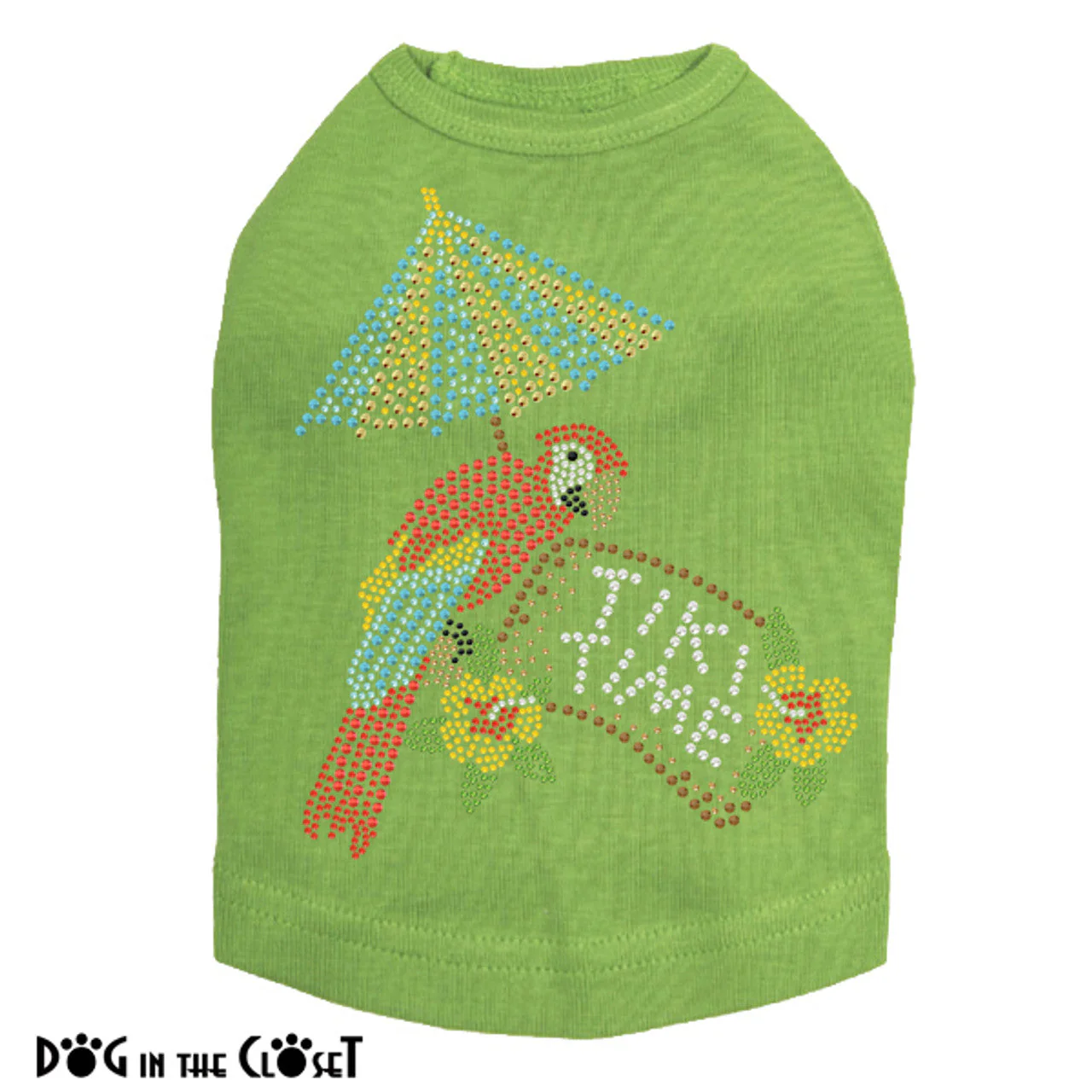 Tiki Time Parrot - Sleeveless Dog Tank - Image 11