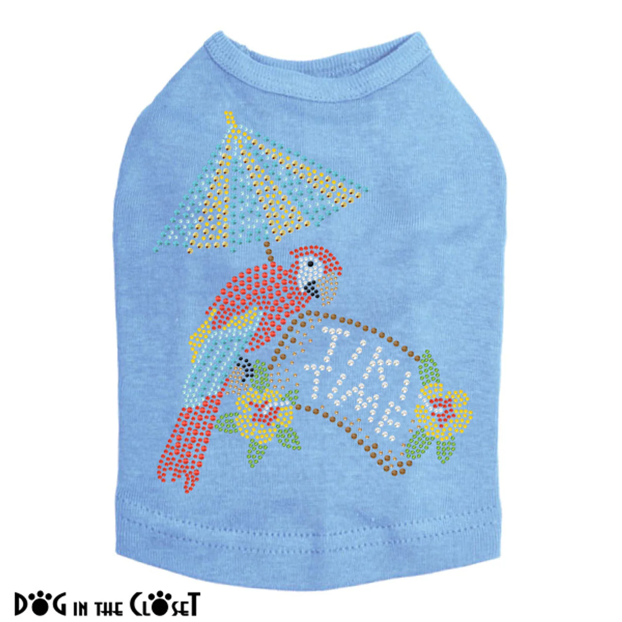 Tiki Time Parrot - Sleeveless Dog Tank - Image 12