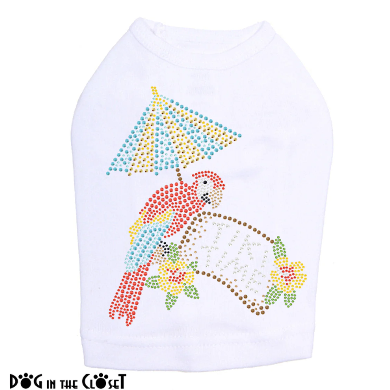 Tiki Time Parrot - Sleeveless Dog Tank - Image 5