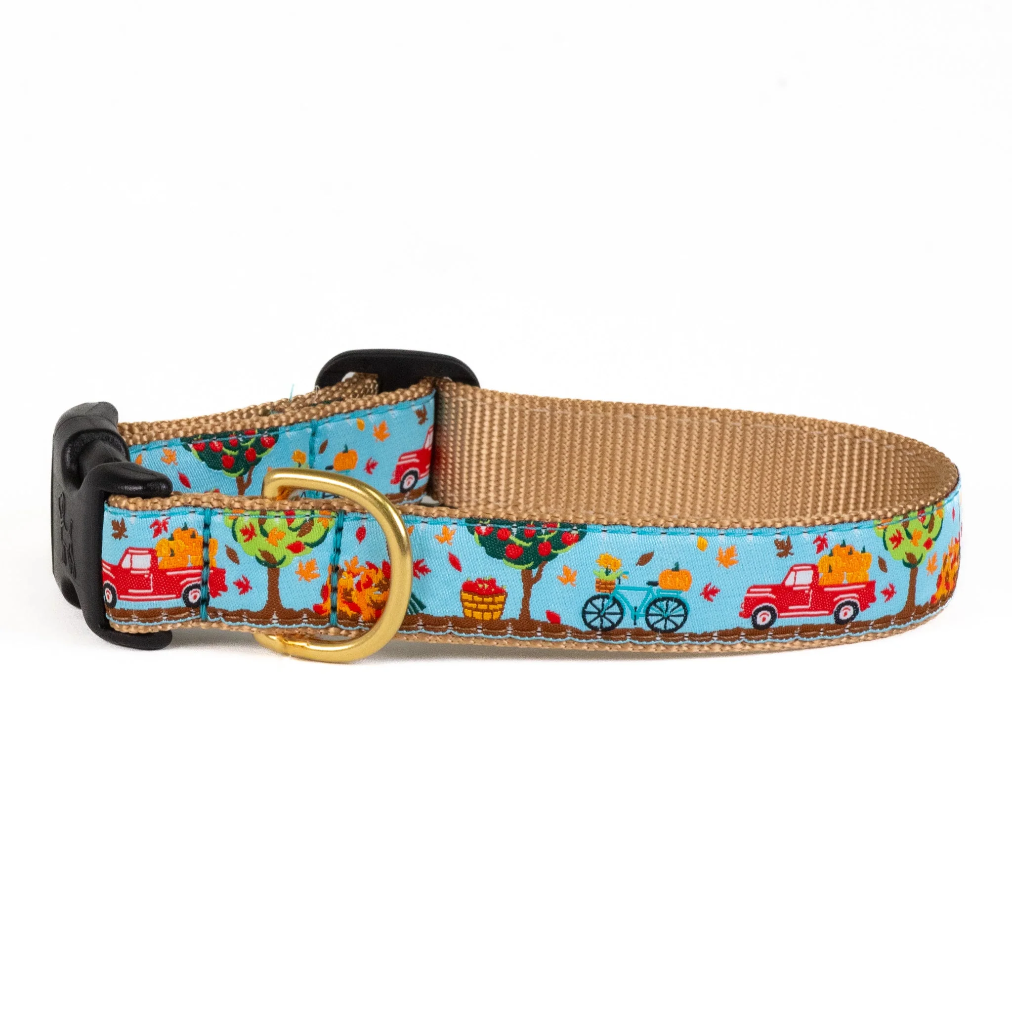 Up Country To the Orchard Wide Cast Brass Dog Collar