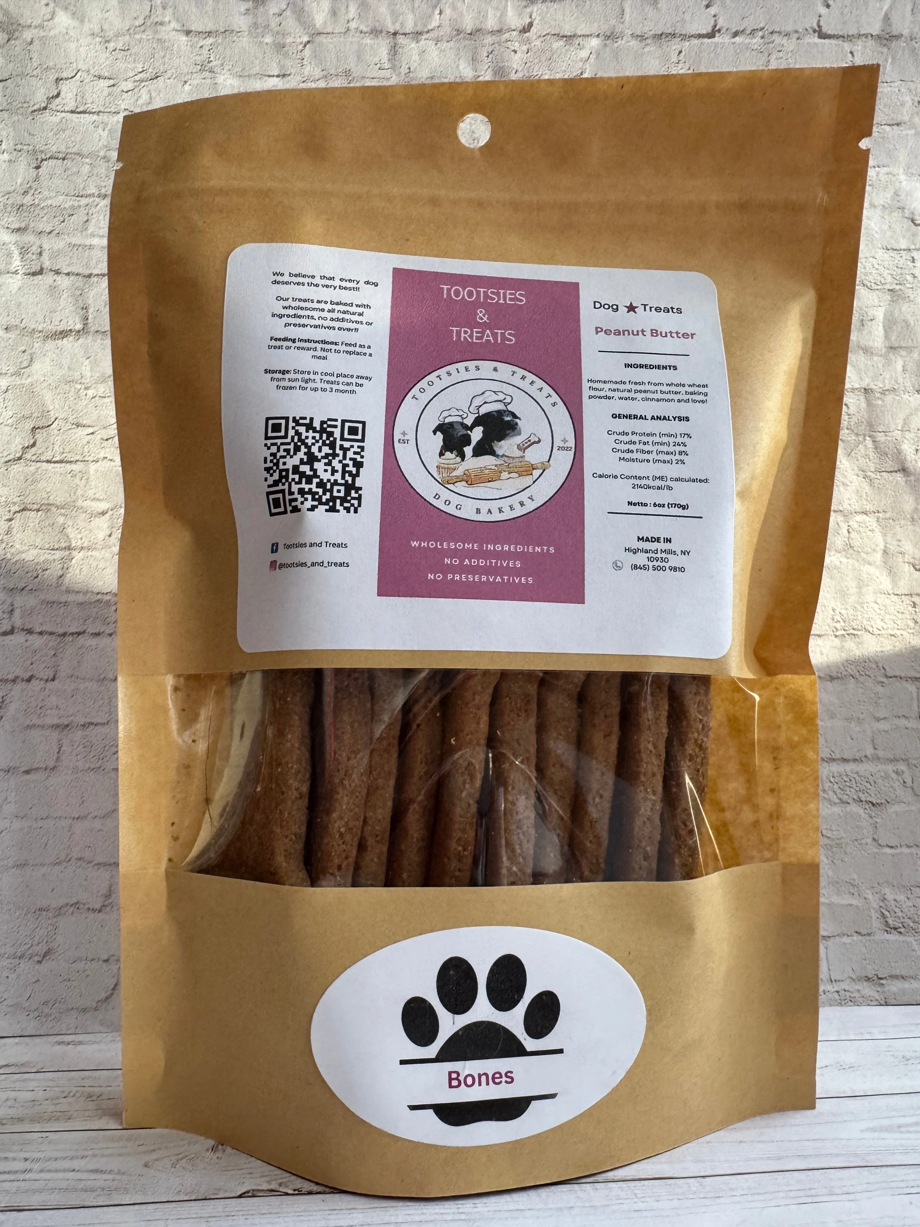 Tootsies & Treats Peanut Butter Bones (6oz) - Image 2
