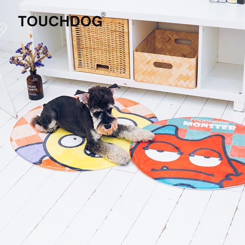 Touchdog Cartoon Crabby Tooth Monster Rounded Cat and Dog Mat - Image 3