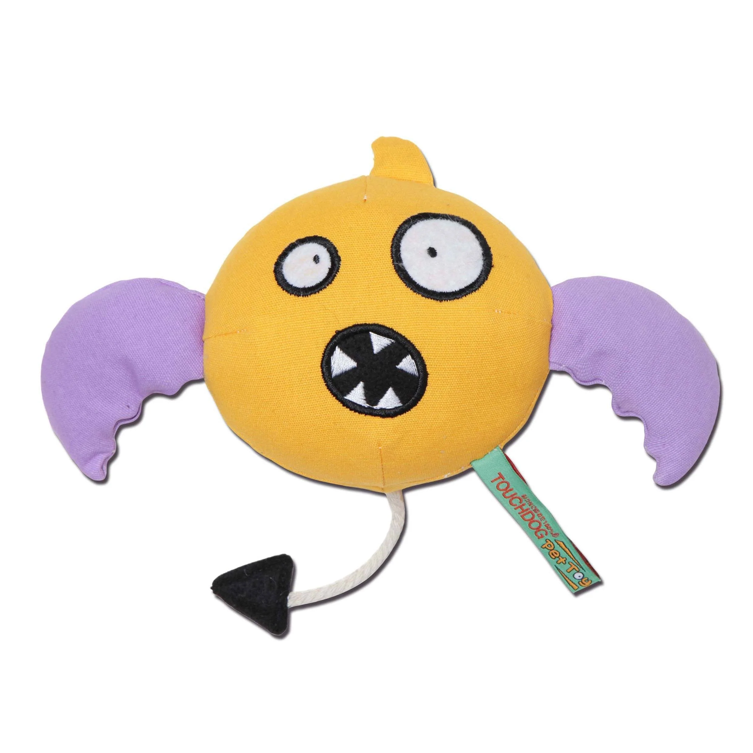 Touchdog Cartoon Monster Plush Dog Toy - Yellow