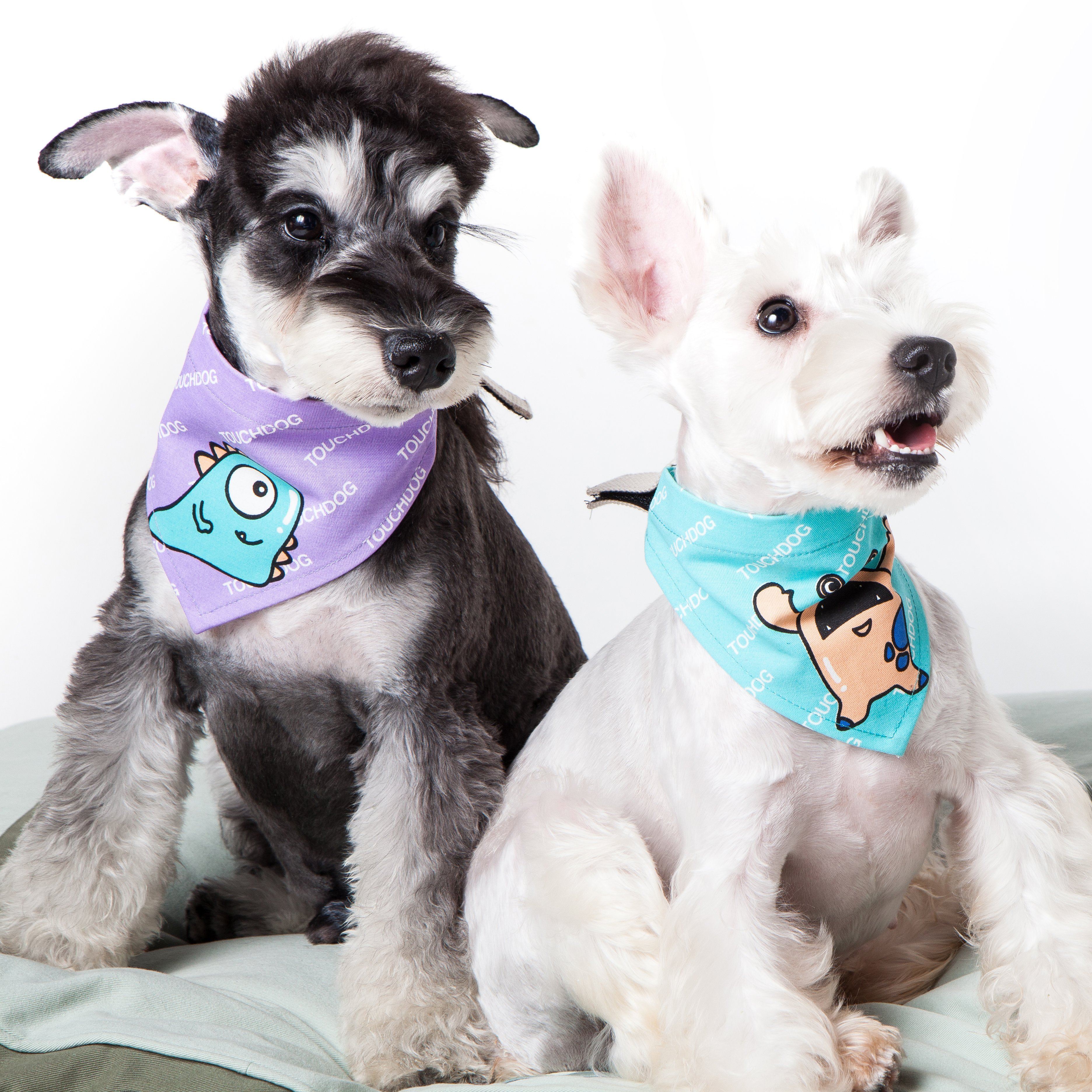 Touchdog Polka-dot Patterned Hook-and-Loop Fashion Dog Bandana - Image 4