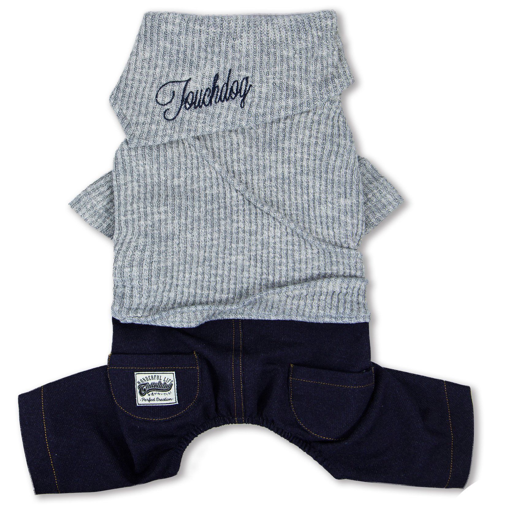 Touchdog Vogue Neck-Wrap Full Body Fashion Dog Sweater Outfit