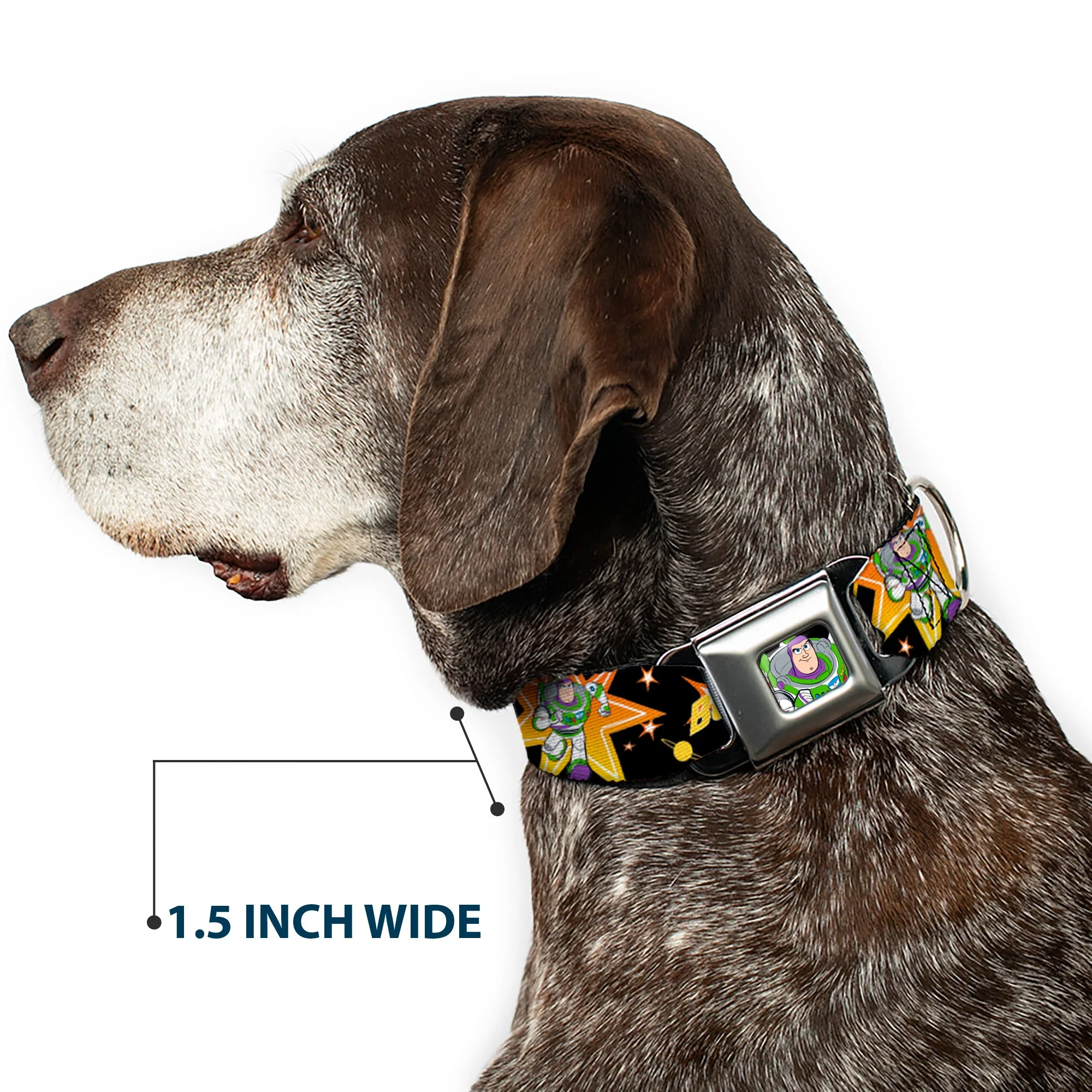 Toy Story Buzz Lightyear Running Pose Full Color Black Seatbelt Buckle Collar - Toy Story BUZZ LIGHTYEAR Running Pose/Stars Black/Orange/Yellow - Image 7