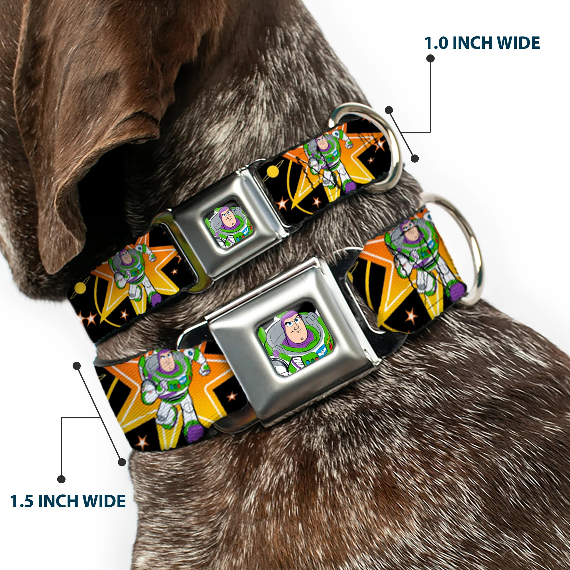 Toy Story Buzz Lightyear Running Pose Full Color Black Seatbelt Buckle Collar - Toy Story BUZZ LIGHTYEAR Running Pose/Stars Black/Orange/Yellow - Image 8
