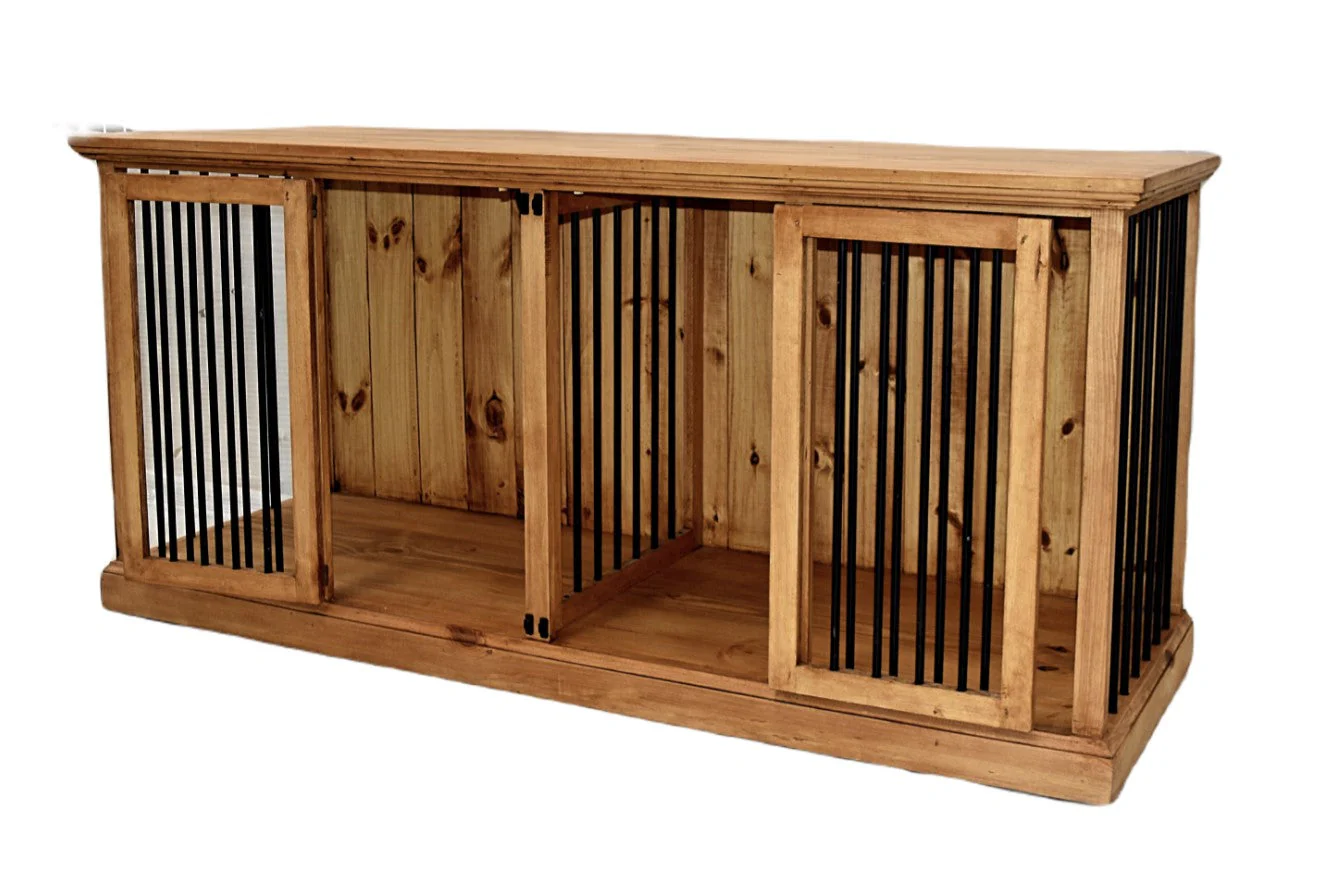 Traditional Medium Dog Rustic Wood Kennel - Image 2