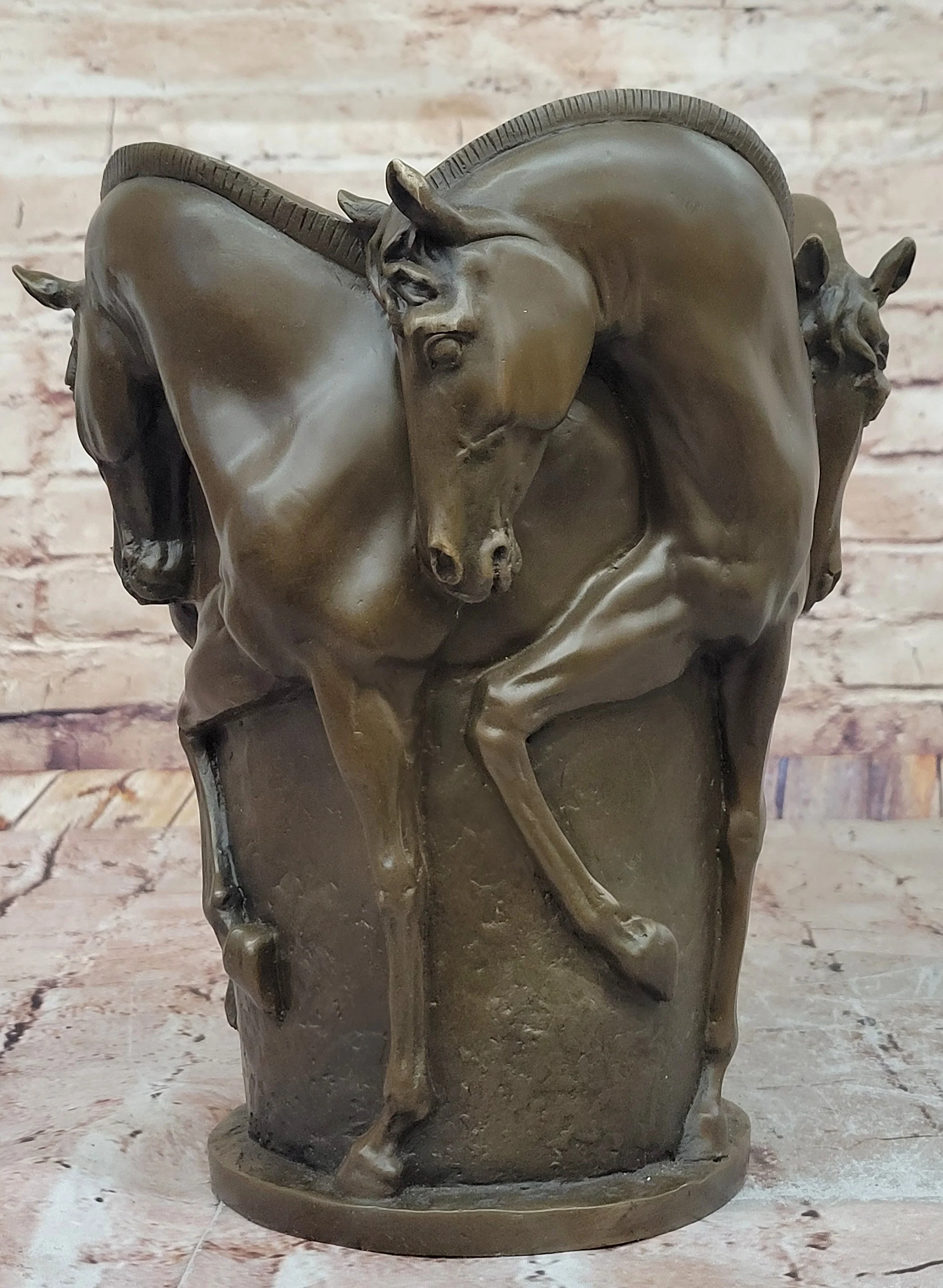 Trophy Horse Centerpiece Hot Cast by Lost Wax Horse Vase Bronze Sculpture Figure