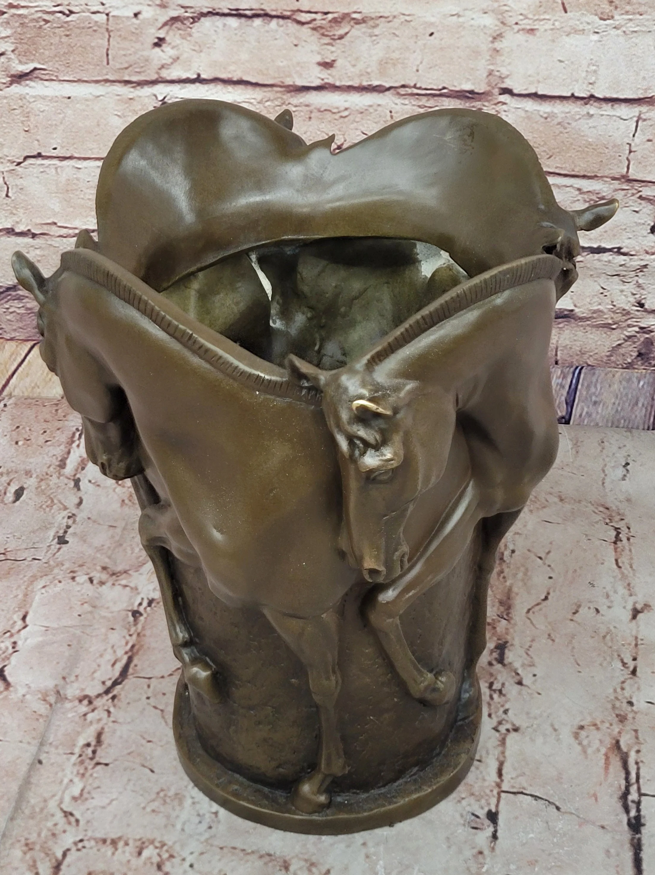 Trophy Horse Centerpiece Hot Cast by Lost Wax Horse Vase Bronze Sculpture Figure - Image 7