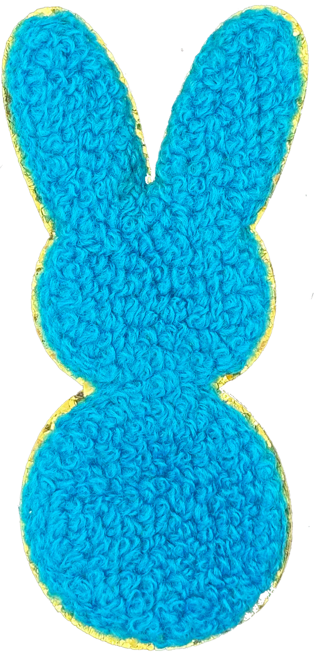 Turquoise Chenille Peep Bunny - Patch
