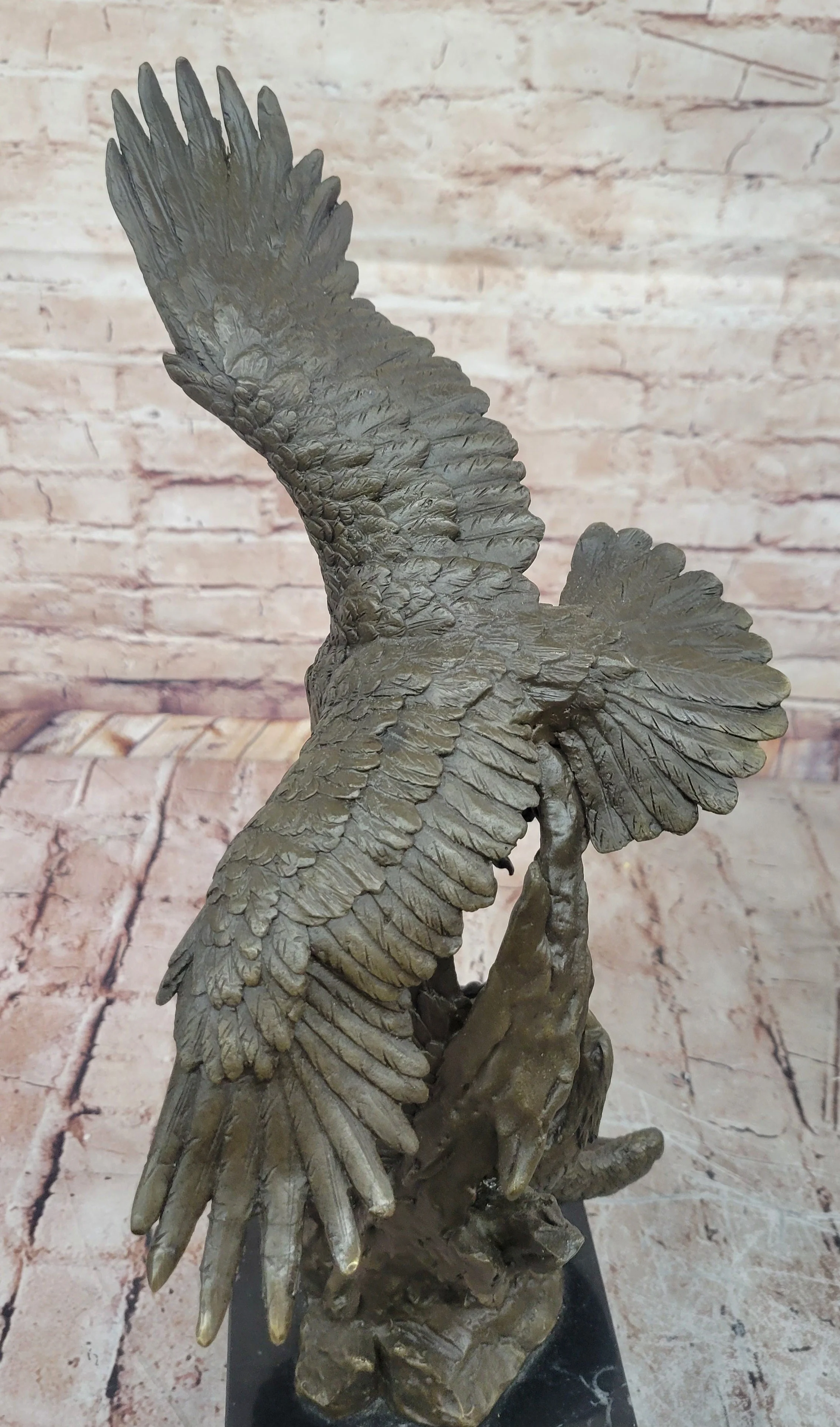 Two American Bald Eagles Fighting Bronze Sculpture Statue Decor Signed Original Art - Image 8