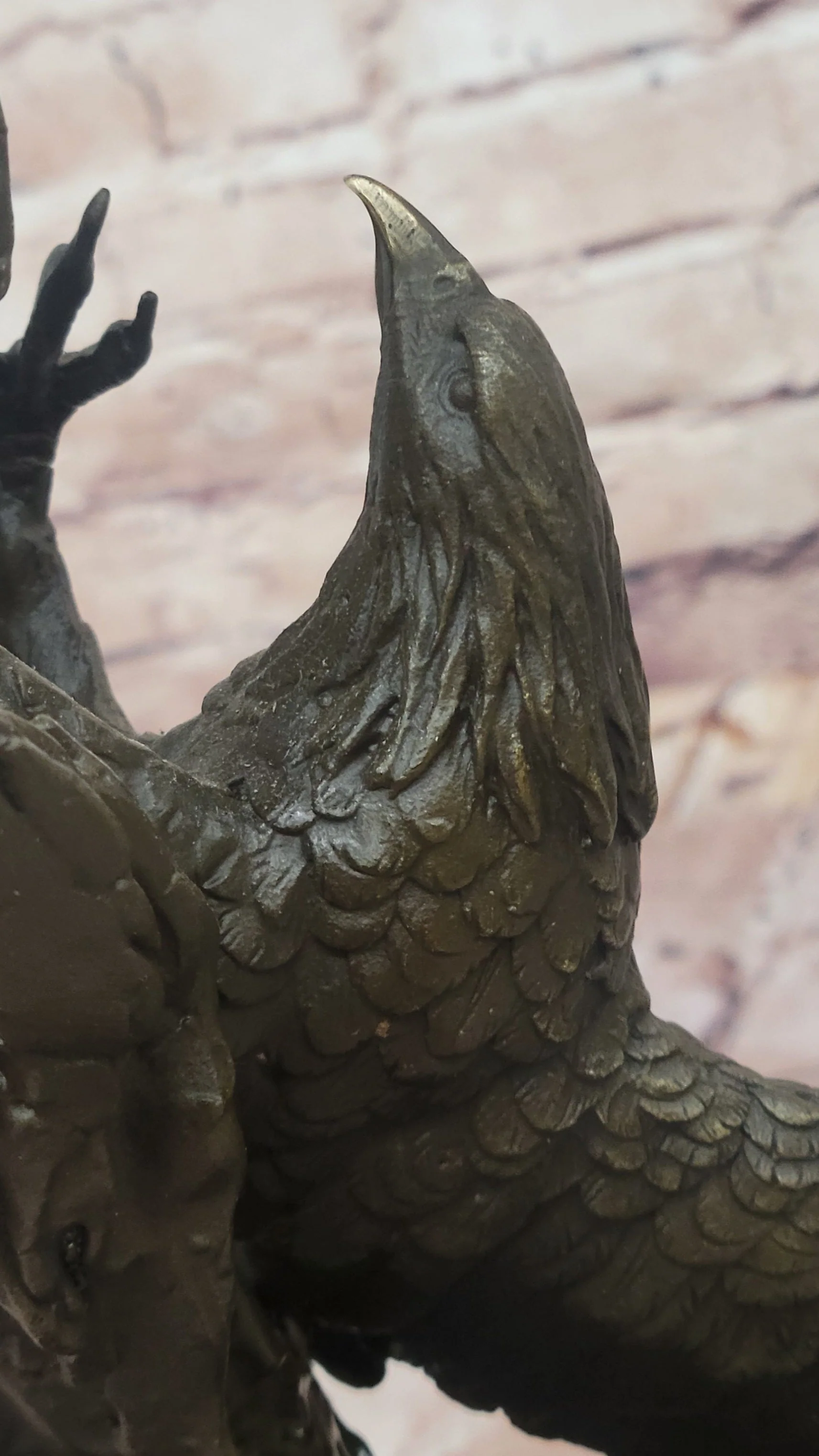 Two American Bald Eagles Fighting Bronze Sculpture Statue Decor Signed Original Art - Image 9