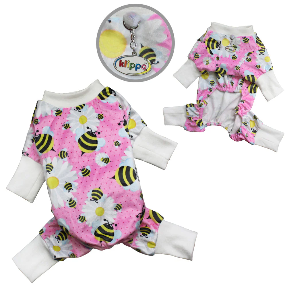 Ultra Soft Minky Bumblebee and Flowers Pajamas - Image 2