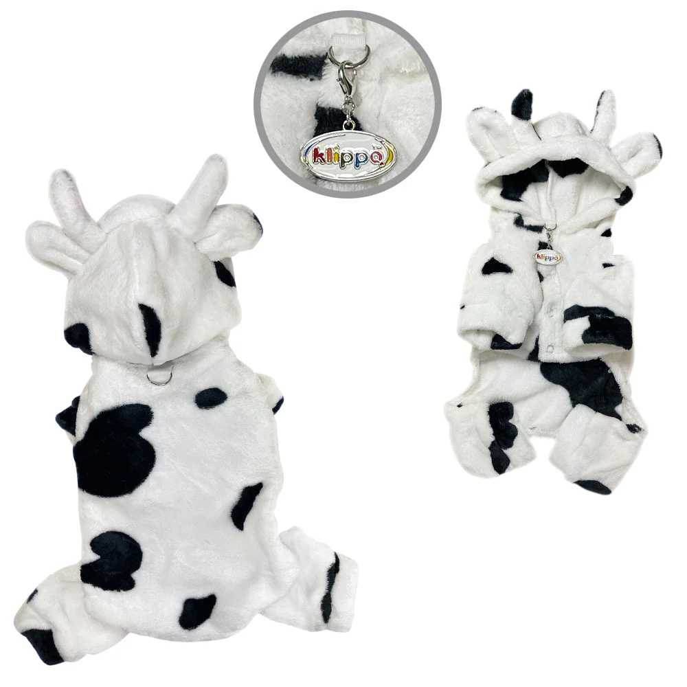 Ultra Thick Plush Moo Cow Hooded Pajamas - Image 3