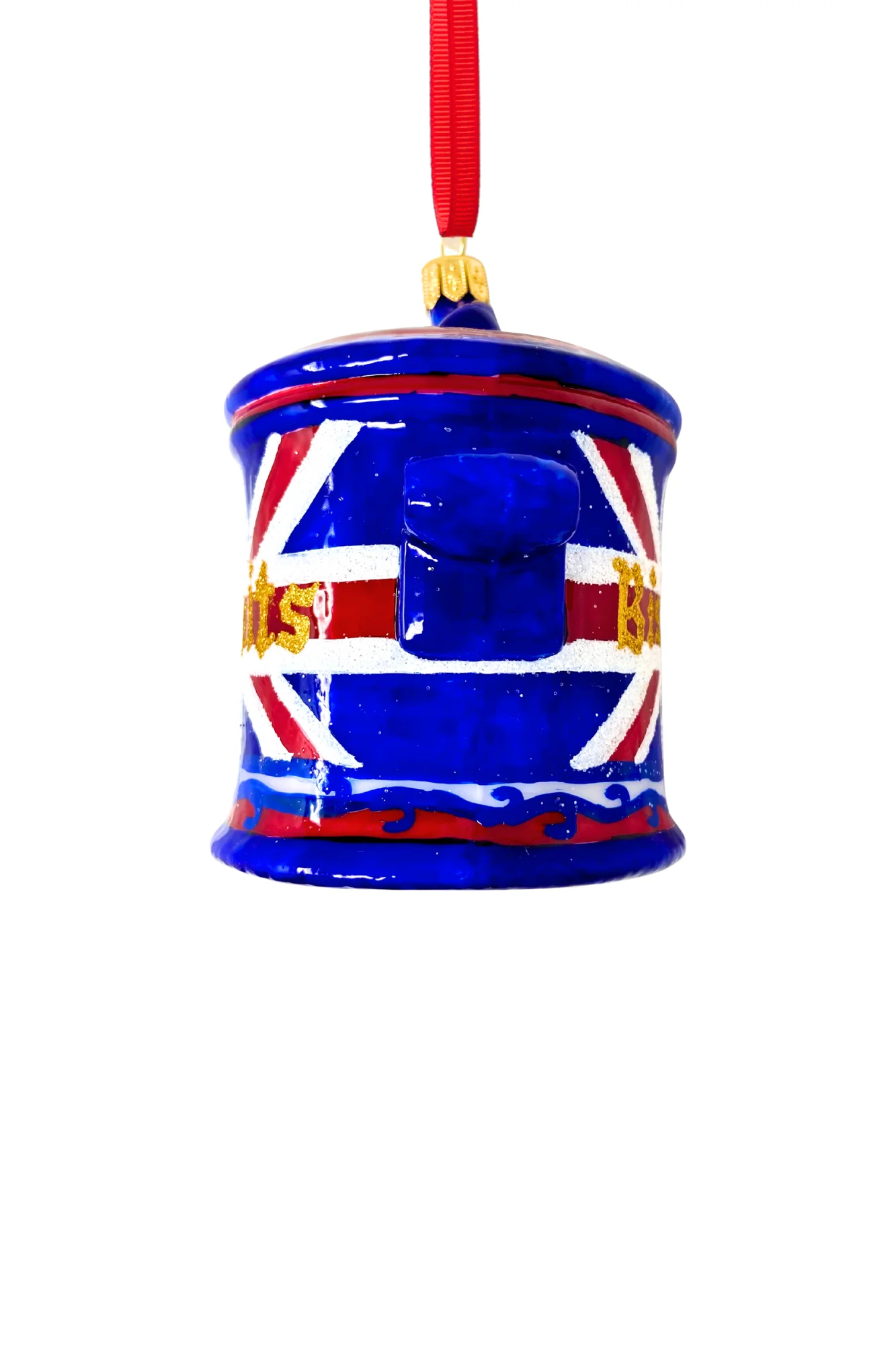 Union Jack Tea Biscuit Jar Polish Glass Ornament - Image 2