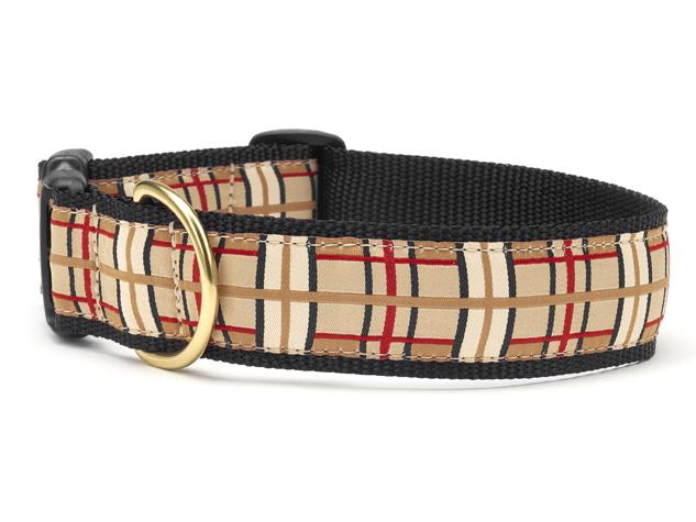 Up Country Up Country Plaid Extra Wide 1.5" Cast Brass Dog Collar